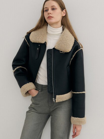 드로우핏 우먼 [한정특가] 시어링 크롭 무스탕 자켓 [2COLORS]