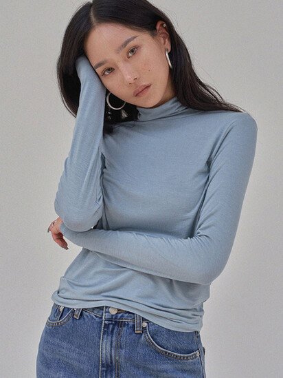 메무아 베이직 슬림쉐입 하이넥티