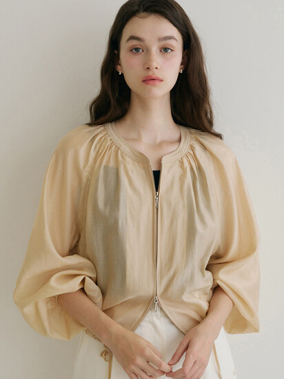 언에디트 [단독] G Breeze Shirring Blouson_Beige